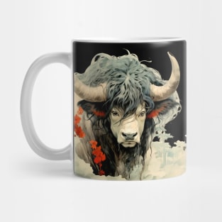 Chinese Mythology: The White Bull of Kunlun (Knock-Out with dark background) Mug